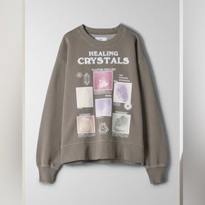 Tan Cozy Fleece Boyfriend Crew Sweatshirt